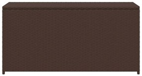 barna polyrattan kerti tárolóláda 120 x 50 x 60 cm