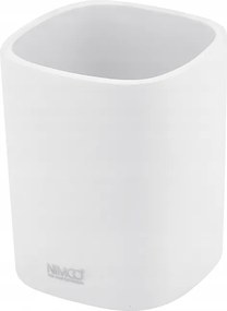 Nimco Badu fehér, pohár- és fogkefetartó, polirezin Ba 28058-05_