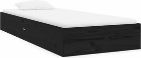 vidaXL Small Single fekete tömör fa ágykeret 75 x 190 cm