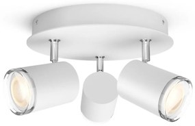 Philips Hue Adore fehér fürdőszobai mennyezeti spotlámpa, 3 spotfejjel, White Ambiance, 3x5W, 1050lm, 2200-6500K változtatható fehér, 3xGU10 LED fényforrás, IP44 + DimSwitch, 8719514340916