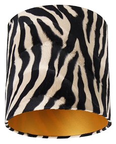 Bársony lámpabúra zebra mintával 25/25/25 arany belsővel