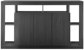 RIMINI komód, háromajtós – fekete kőris