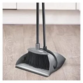 Dust szürke-fekete szemétlapát hosszú nyéllel - Addis