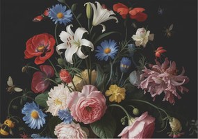 Design fotótapéta Flizelin falra Virágok rovarokkal 208x146 Ragasztó