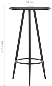 Fekete MDF bárasztal 60 x 107,5 cm