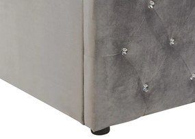 Franciaágy 180 cm AMESIA (szürke) (ágyráccsal és tárolóhellyel). 1026647