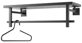 Fekete fém fali fogas polccal Simplon – Spinder Design