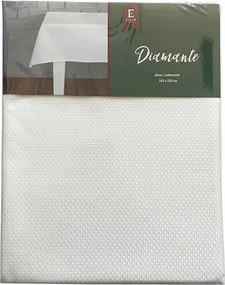 Fehér, fényes abrosz 130x180 cm Gyémánt Mintával