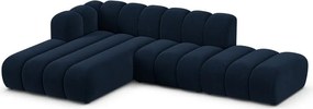 Sötétkék sarokkanapé (bal oldali) Lupine – Micadoni Home
