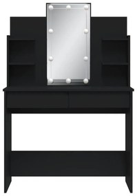 fekete fésülködőasztal LED-del 96x40x142 cm