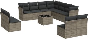 vidaXL 12 részes szürke polyrattan kerti ülőgarnitúra párnákkal