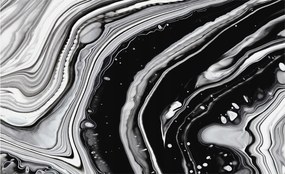 Fotótapéta Flizelin Fal a Hálószobába Monokróm hullámok 416x254