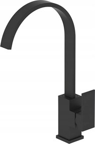 Konyhai Csaptelep Álló Fekete Lekerekített Magas Mosogató Csaptelep