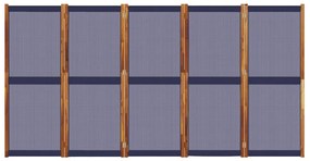 sötétkék 5 paneles térelválasztó 350 x 180 cm
