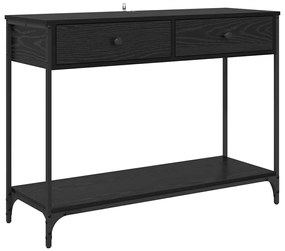 vidaXL Konzolasztal fiókkal Fekete tölgy 100 x 34,5 x 75 cm Faanyag