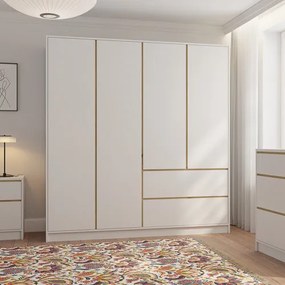 BASIT Gardróbszekrény Fehér Színben 195 cm
