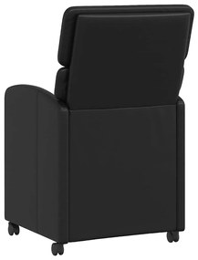 Kerekes Étkező Székek 2 pcs Fekete 58 x 65 x 98 cm Műbőr