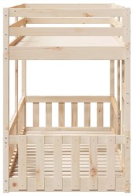 tömör fenyőfa emeletes ágy 90 x 200 cm