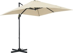 Outsunny Alumínium Kerti Napernyő 96.5x96.5x96.5 cm Eccentrikus Napernyő 360°-os Forgó Karral 5-szintű Döntéssel, Levehető Krém Szövet | Aosom