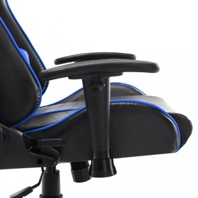 fekete és kék műbőr gamer szék