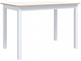 fehér és barna tömör gumifa étkezőasztal 114 x 71 x 75 cm