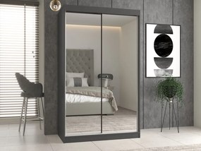 IGA 120 A tolóajtós gardróbszekrény 120x61x200, 2 tükörrel, antracit
