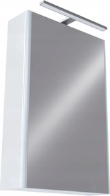 Fürdőszoba szekrény tükörrel és LED-del 50 fehér festett magasfényű Omeble