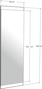 Boy Aynası Dekoratif Basic Siyah 40x120