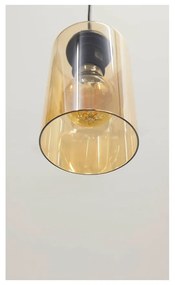 Fekete függőlámpa üveg búrával 10x55 cm Bistro – Candellux Lighting