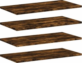 vidaXL 4 db füstös tölgy színű szerelt fa fali polc 60 x 30 x 1,5 cm