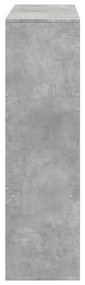 betonszürke térelválasztó könyvszekrény 100 x 33 x 115 cm