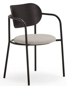 Fekete-szürke étkezőszék kőrisfa dekorral Eclipse - Teulat