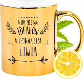 Prémium Arany Csillogó Bögre Líviának Ajándék Nyomtatott Fotóval