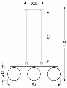 Fehér-natúr színű függőlámpa üveg búrával Carrine – Candellux Lighting