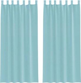 vidaXL 2 db türkizkék fátyolfüggönyök hurokkal 140x225 cm
