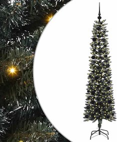 vidaXL Mű karácsonyfa 300 LED-del Zöld 180 cm PVC és Műanyag és Acél