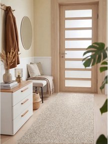 Szürke-krémszínű mosható futószőnyeg 80x240 cm Rocco Dark Cream – Elle Decoration