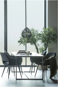 Fekete kárpitozott karfás étkezőfotel szett 2 db-os Jelle – WOOOD