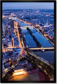 Bekeretezett plakátok 40x60 Éjszakai párizsi panoráma