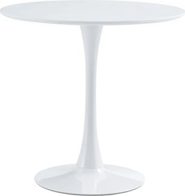 Étkezőasztal, kerek, fehér, matt, átmérő 80 cm, REVENTON NEW