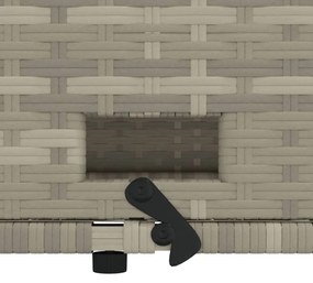 2 személyes világosszürke polyrattan kerti kanapé párnával