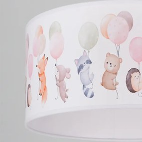 Brilagi - LED gyerek csillár zsinórral BOBO 1xE27/60W/230V Ø 35 cm fehér/állatkás