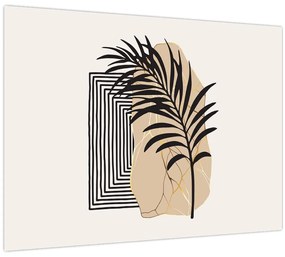 Üveg kép - Absztrakció trópusi levelekkel N⁰3 (70x50 cm)