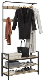 Kabáthorog polcokkal sonoma tölgy 95 x 34 x 184 cm Faanyag
