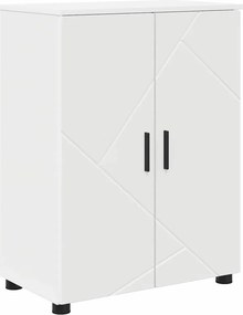 vidaXL Fürdőszoba Székény ajtóval Fehér 60 x 35 x 80 cm Faanyag & Fém