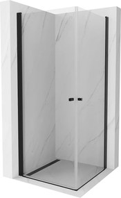 Mexen Pretoria Duo  Zuhanykabin Nyiló ajtóval   100 x 100 cm,  átlátszó üveg,  fekete  - 852-100-100-70-00-0 DUO zuhanykabin