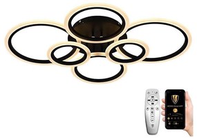 Brilagi - LED Dimmelhető felületre szerelhető csillár ORBITS LED/85W/230V 3000-6500K fekete + távirányító