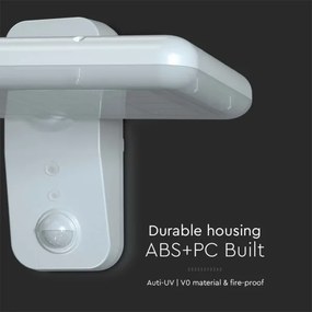 LED Napelemes érzékelős fali lámpa LED/15W/3,2V 4000K/6000K IP65 fehér