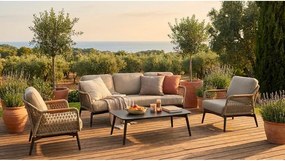 Világosbarna akácfa kerti kanapé Eulero – Bizzotto