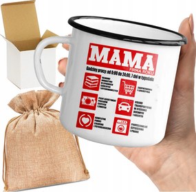 Bögre_emalinozott Anya Munkaóra Nyomtatás Ajándék Anyák Napjára Egyedi